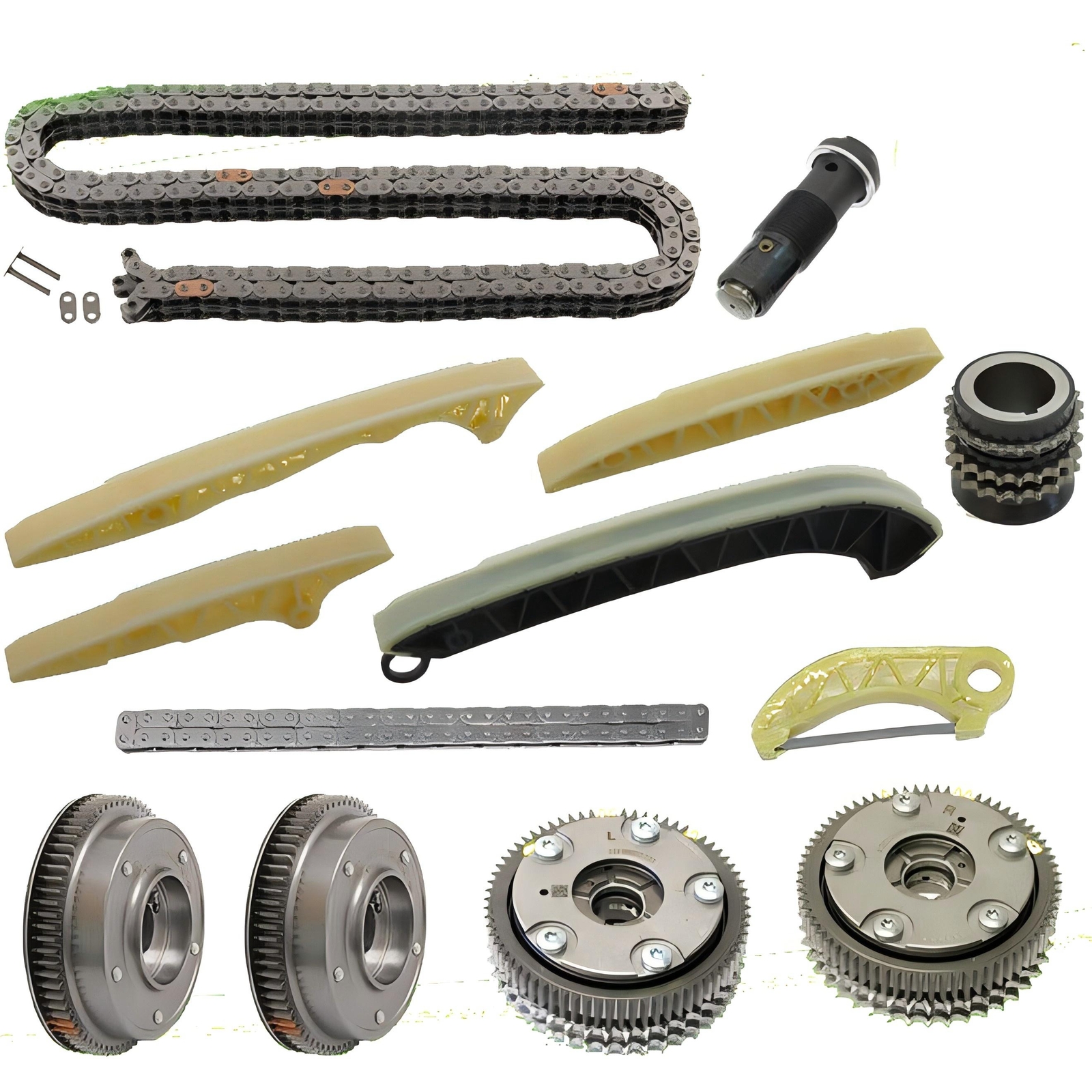 Timing Chain Kit w/Oil Pump Drive Chain+ 4 VVT Gears For Mercedes-Benz M272 M273