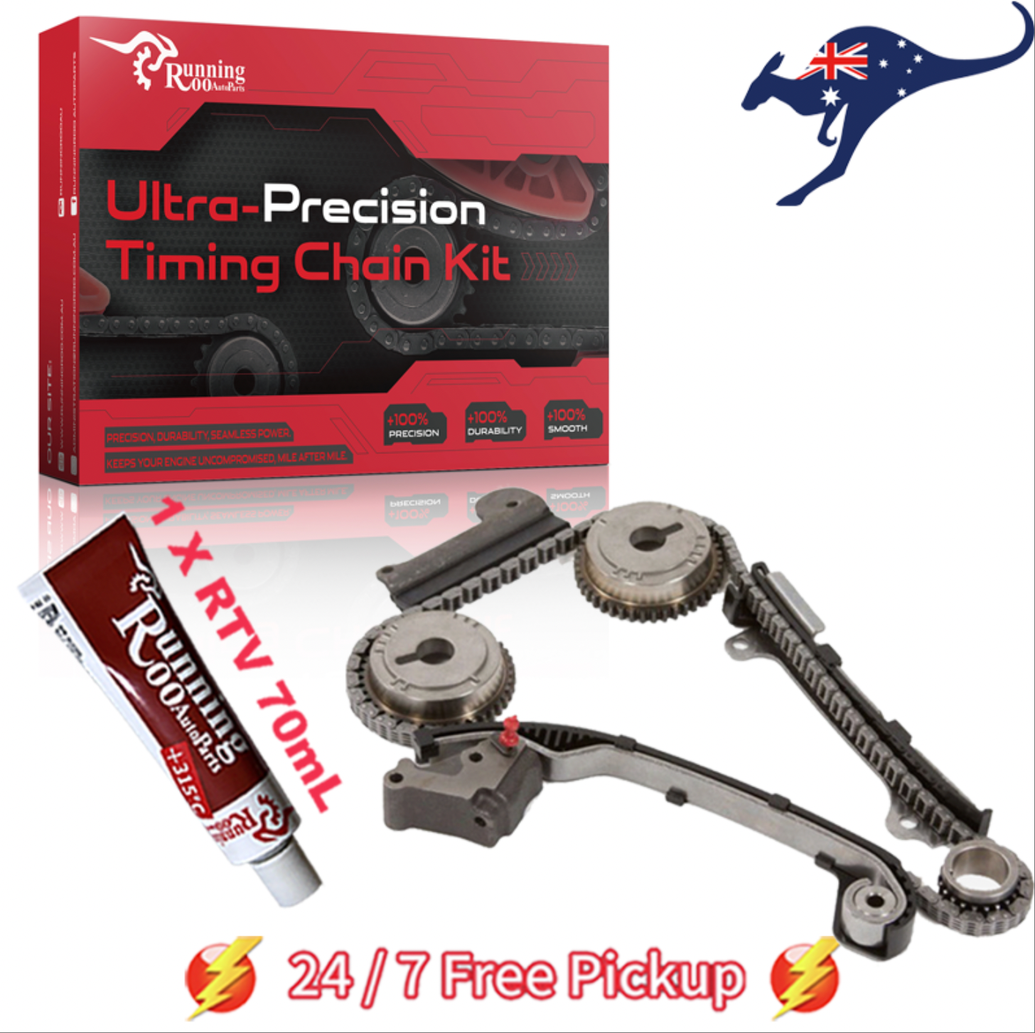 RunningRoo Pulsar Almera QG18 QG16 Timing Chain Kit + VVT Gear + RTV Glue