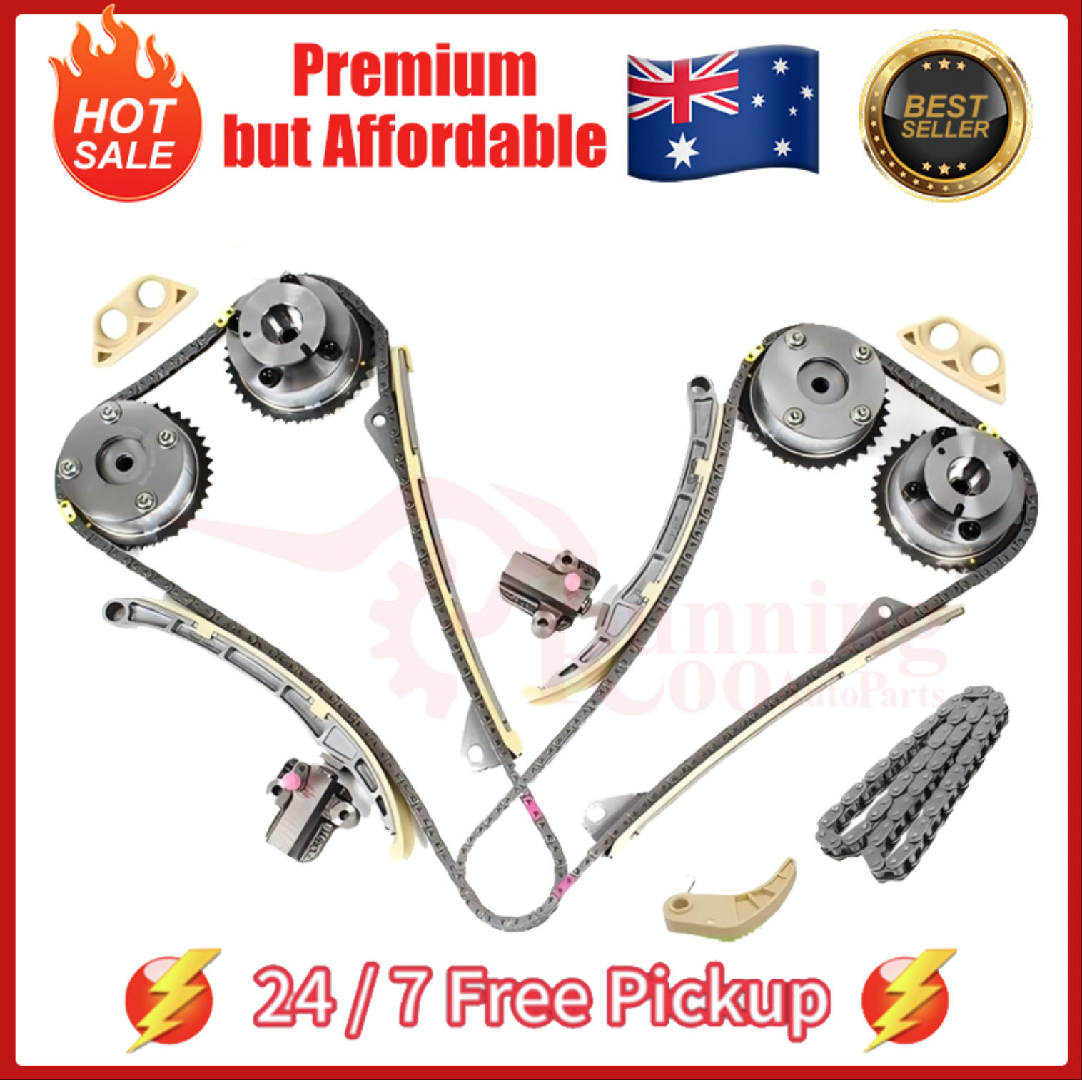 Timing Chain Kit w/2 VVT Gears fit Kia Carnival 3.3L Hyundai Santa Fe 3.3 3.8L