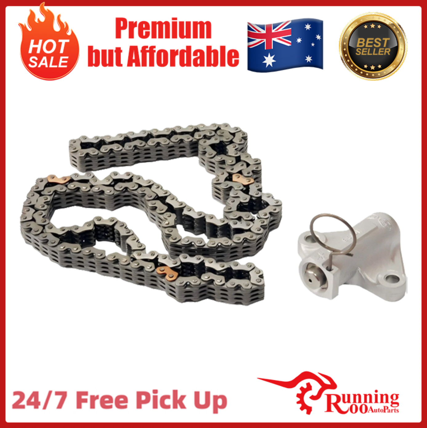 RunningRoo Timing Chain + Tensioner (2pcs) Hyundai i10 i20 1.2L DOHC G4LA