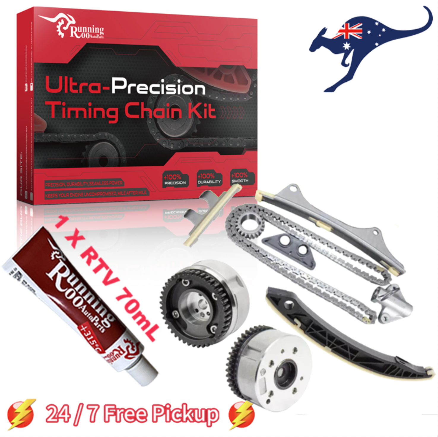 Timing Kit Fit Kia Rio Hyundai i20 Accent 1.4L G4LC + 2 VVT Gears + RTV