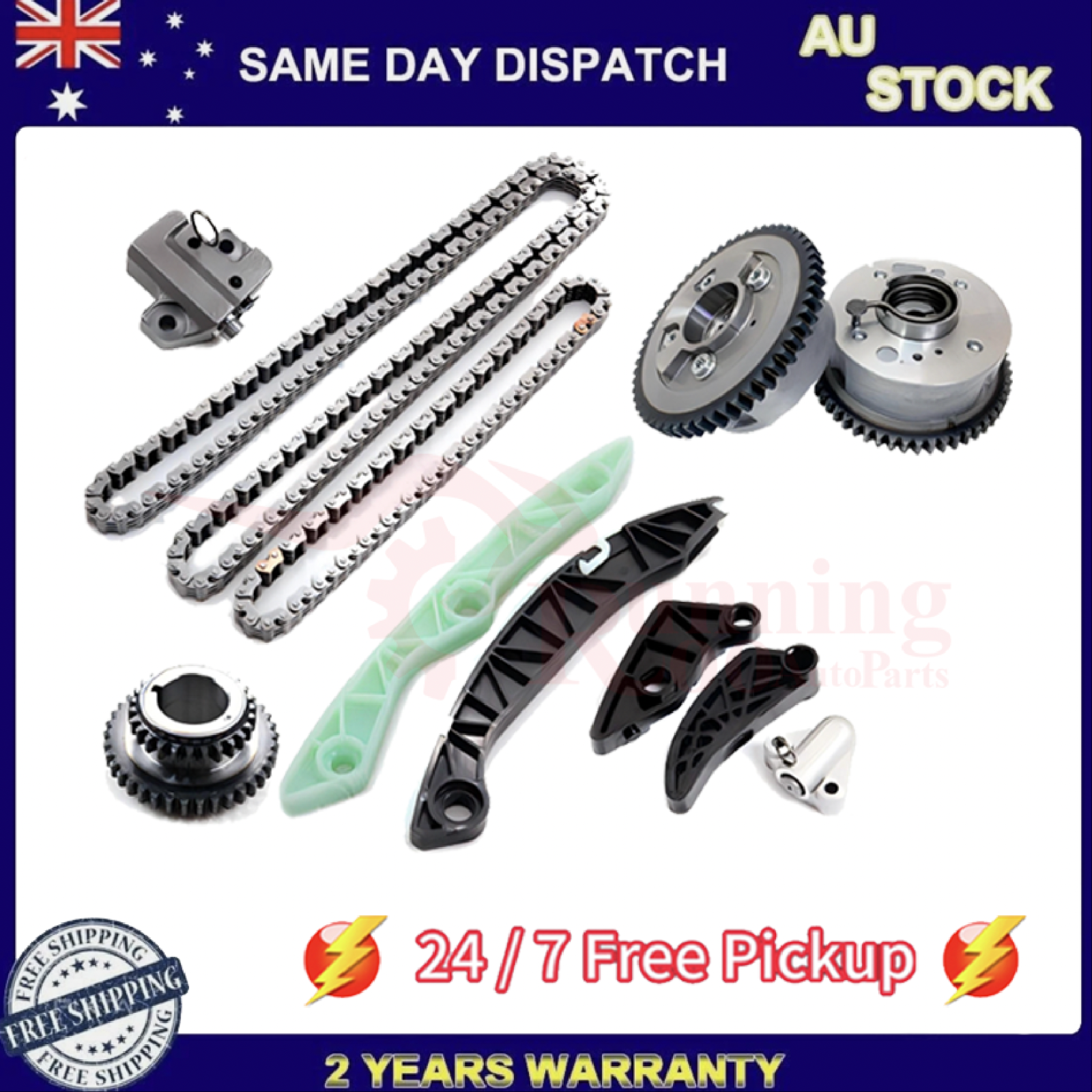 TimingChain Kit w/2 VVT Gears Suit MITSUBISHI Outlander Lancer 2.4L 4B12 2005-15