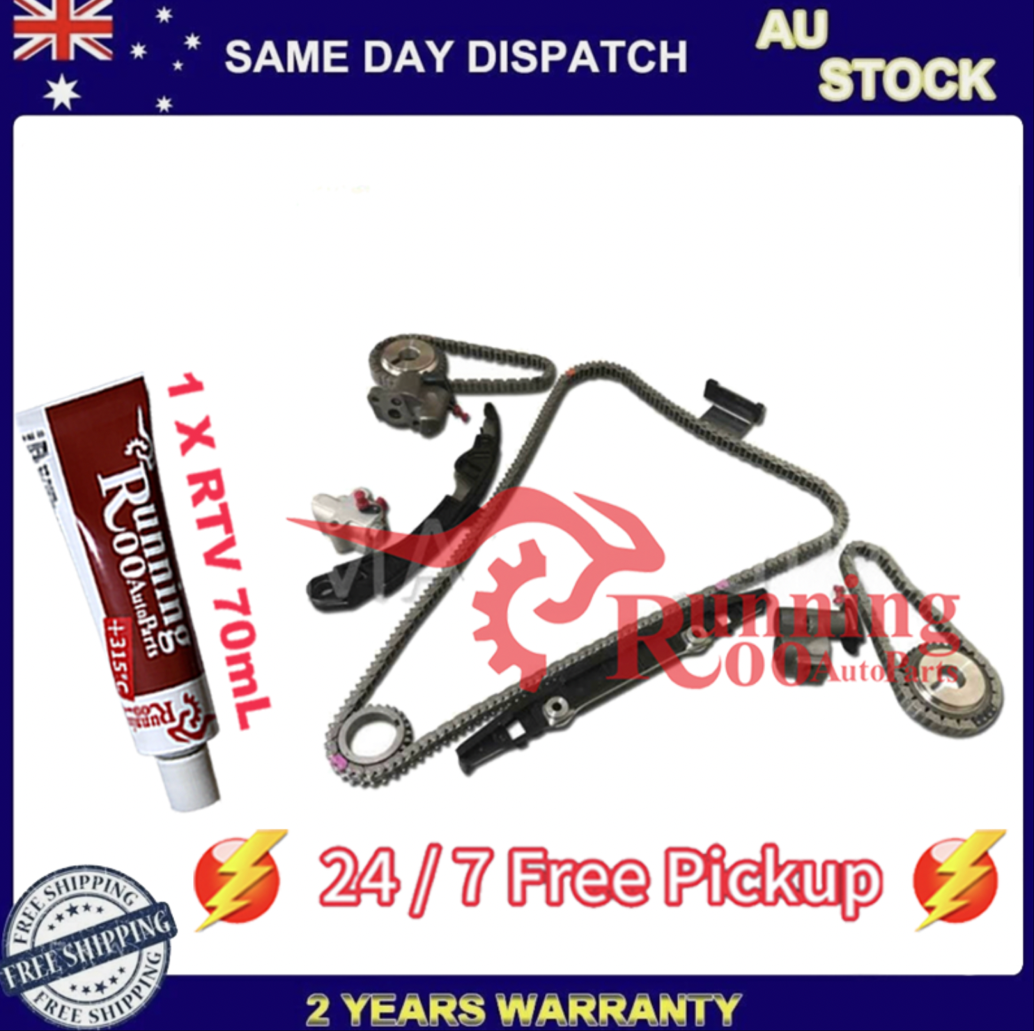 Timing Chain Kit For Nissan VQ35DE 3.5L G35 350Z Maxima + RTV Gasket Glue