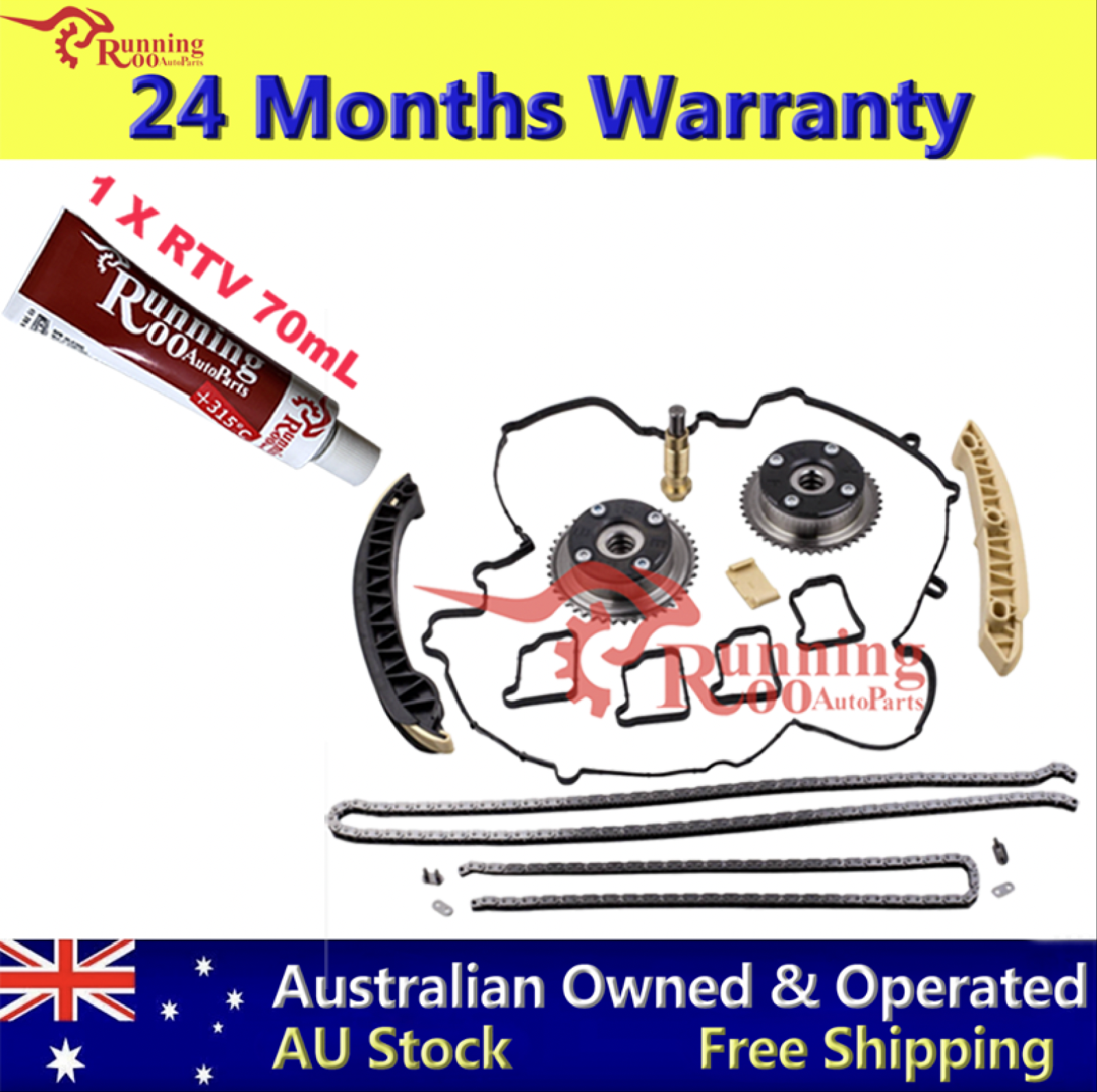 M271 Timing Chain & VVT Gears Kit Fit W204 C-Class + RTV Silicone Included