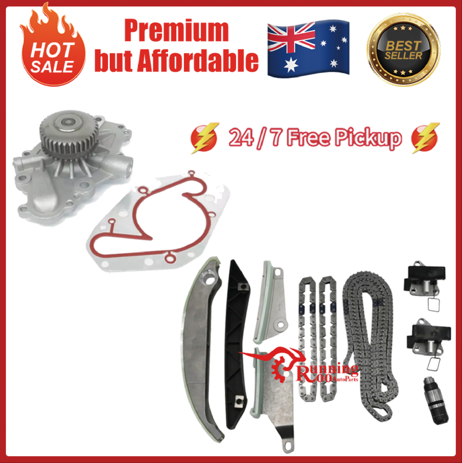 Timing Chain Kit + Water Pump Gasket for Dodge Journey Avenger 2.7L V6 EER 08–11