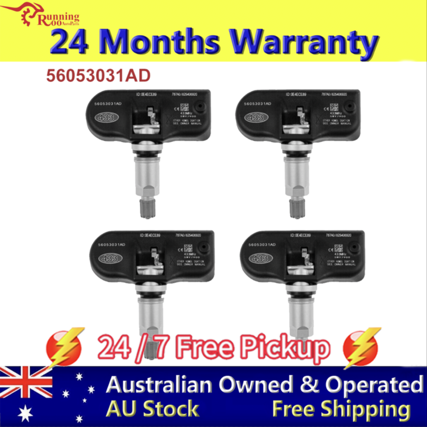 4X For Chrysler 300C TPMS Tyre Sensors 56053031AB 56053031AD 68001698AB