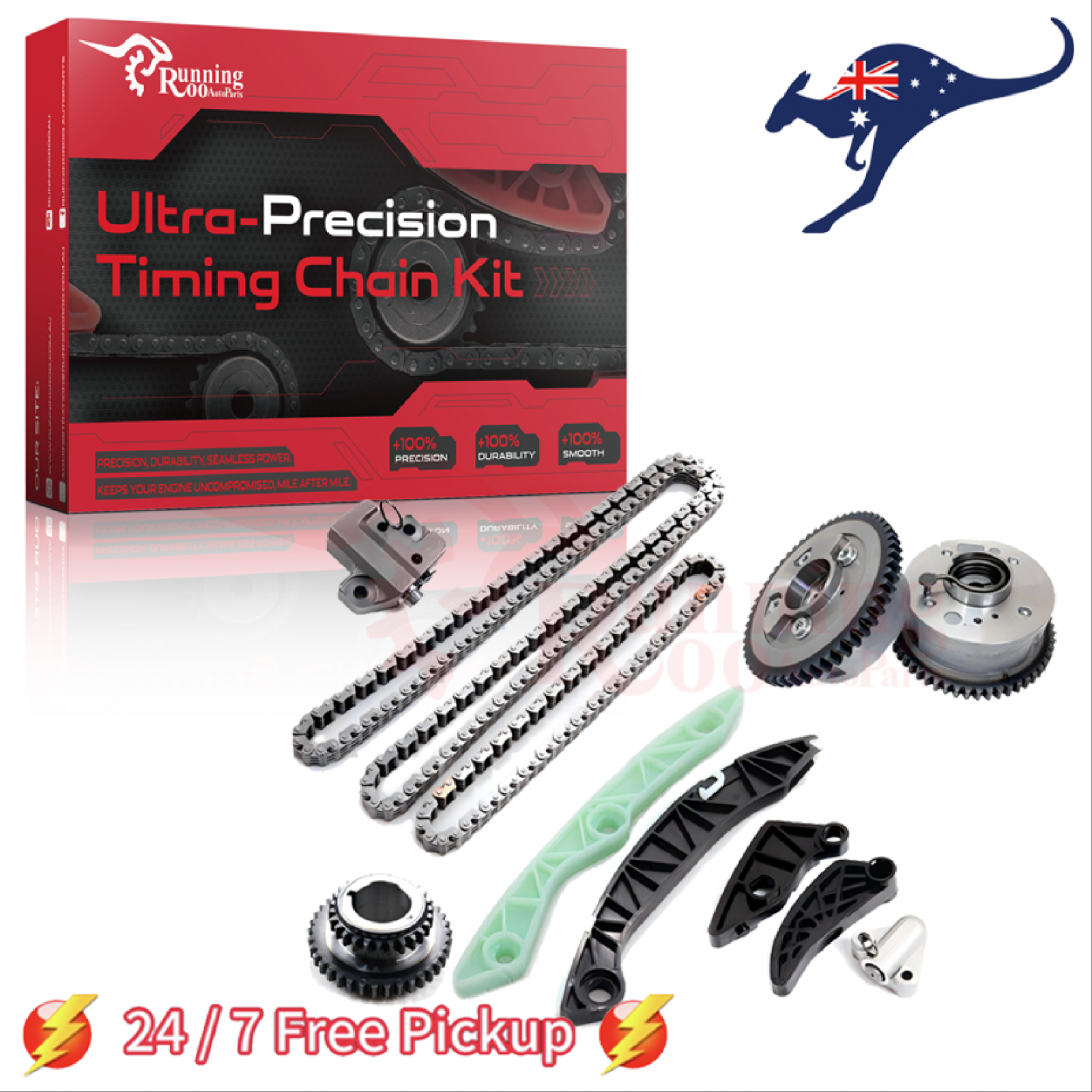 Timing Chain Kit w/2 VVT Gears Fit MITSUBISHI Outlander Lancer 2.4L 4B12 2005-15