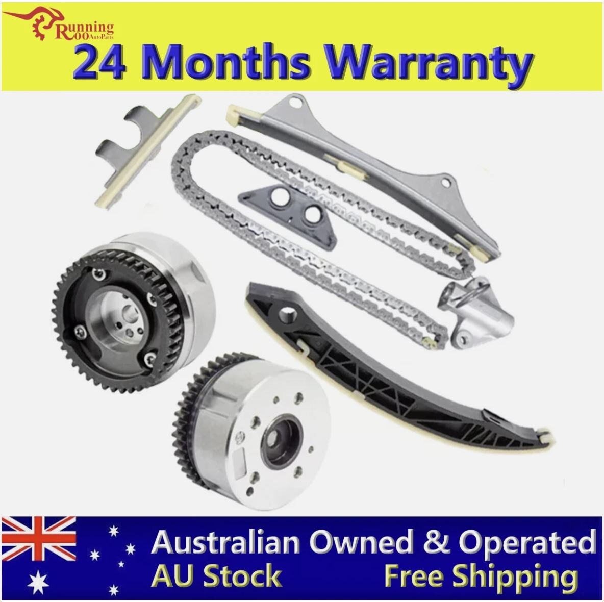 Timing Chain Kit w/2 VVT Gears For Hyundai Accent i20 Kia Rio 1.4L G4LC 2010-