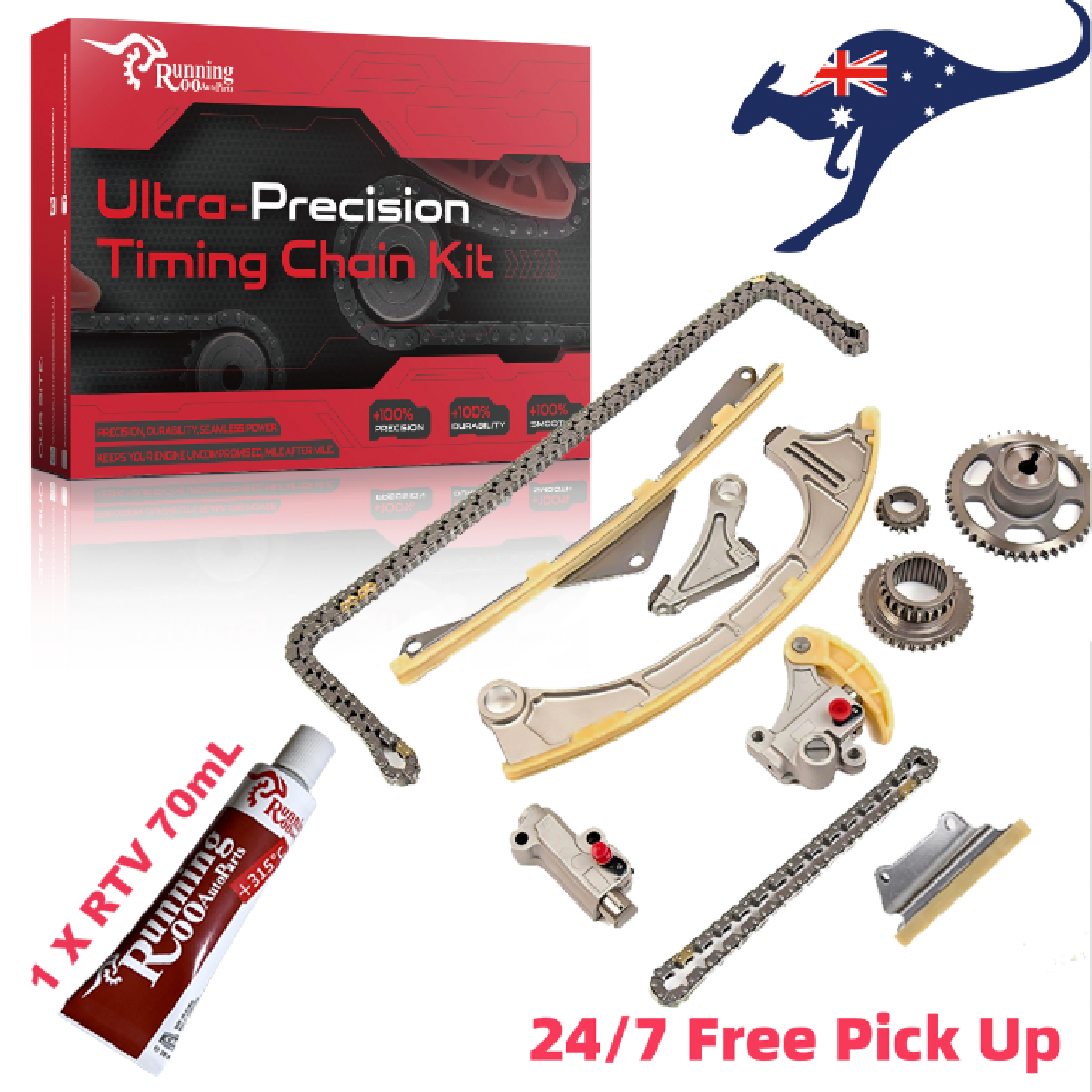 Timing Chain Kit+75ml RTV for 2014+ Honda Odyssey 2.4L K24W7 K24W8 JDM