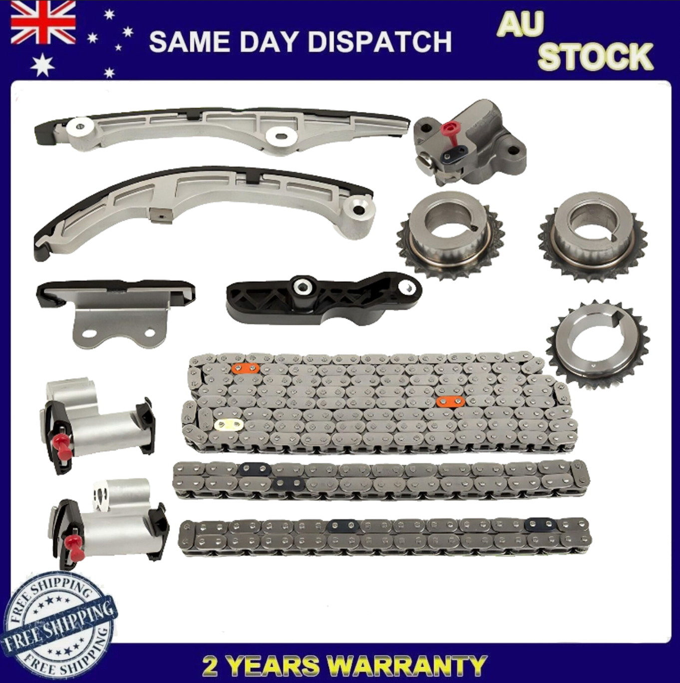 Timing Chain Kit Fit Mazda CX-9 Mazda 6 V6 3.5L 3.7L V6 DOHC 07-10 w/Gears