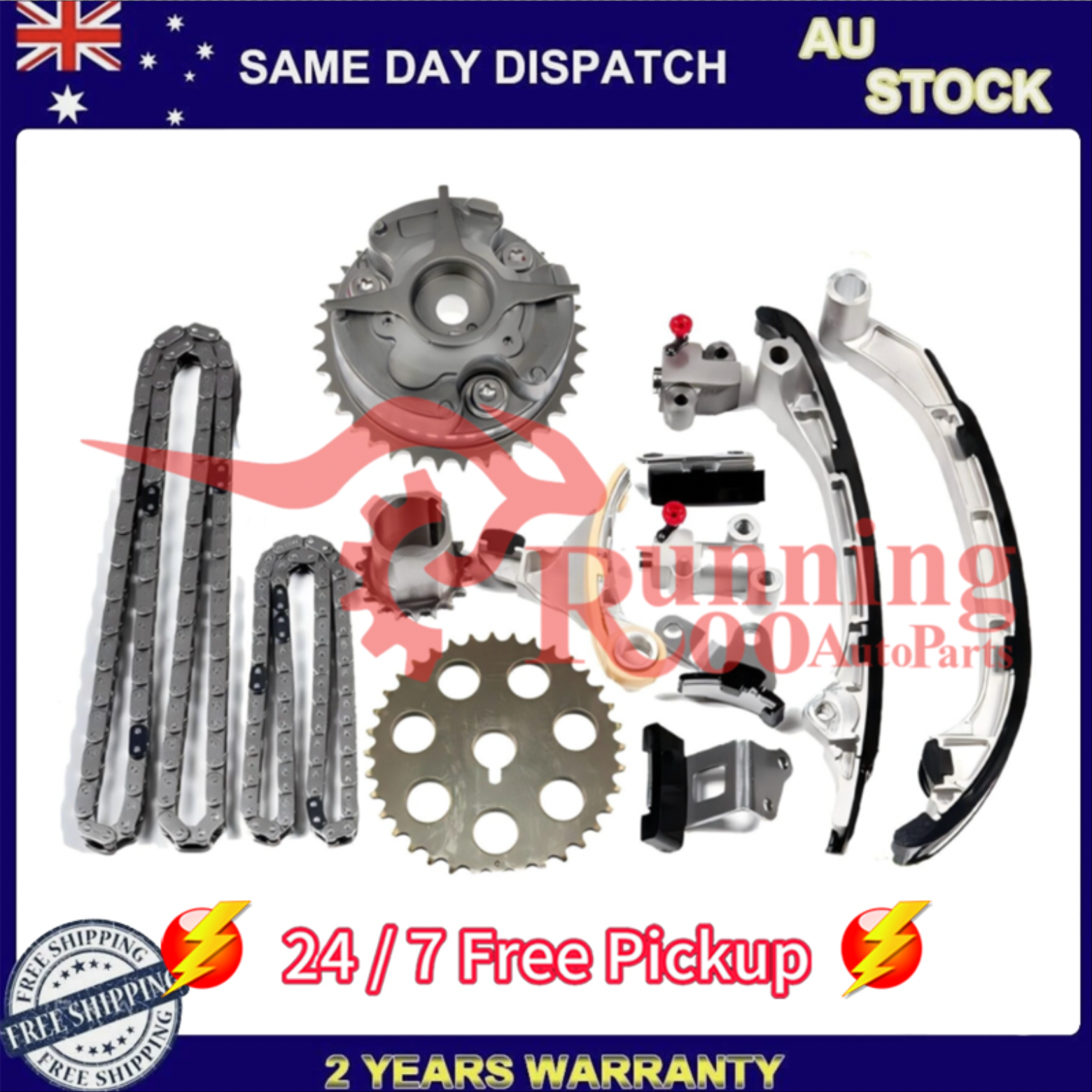 Timing Chain Kit+Camshaft VVT Gear For TOYOTA Hilux Hiace Tacoma 2.7L 2TR-FE