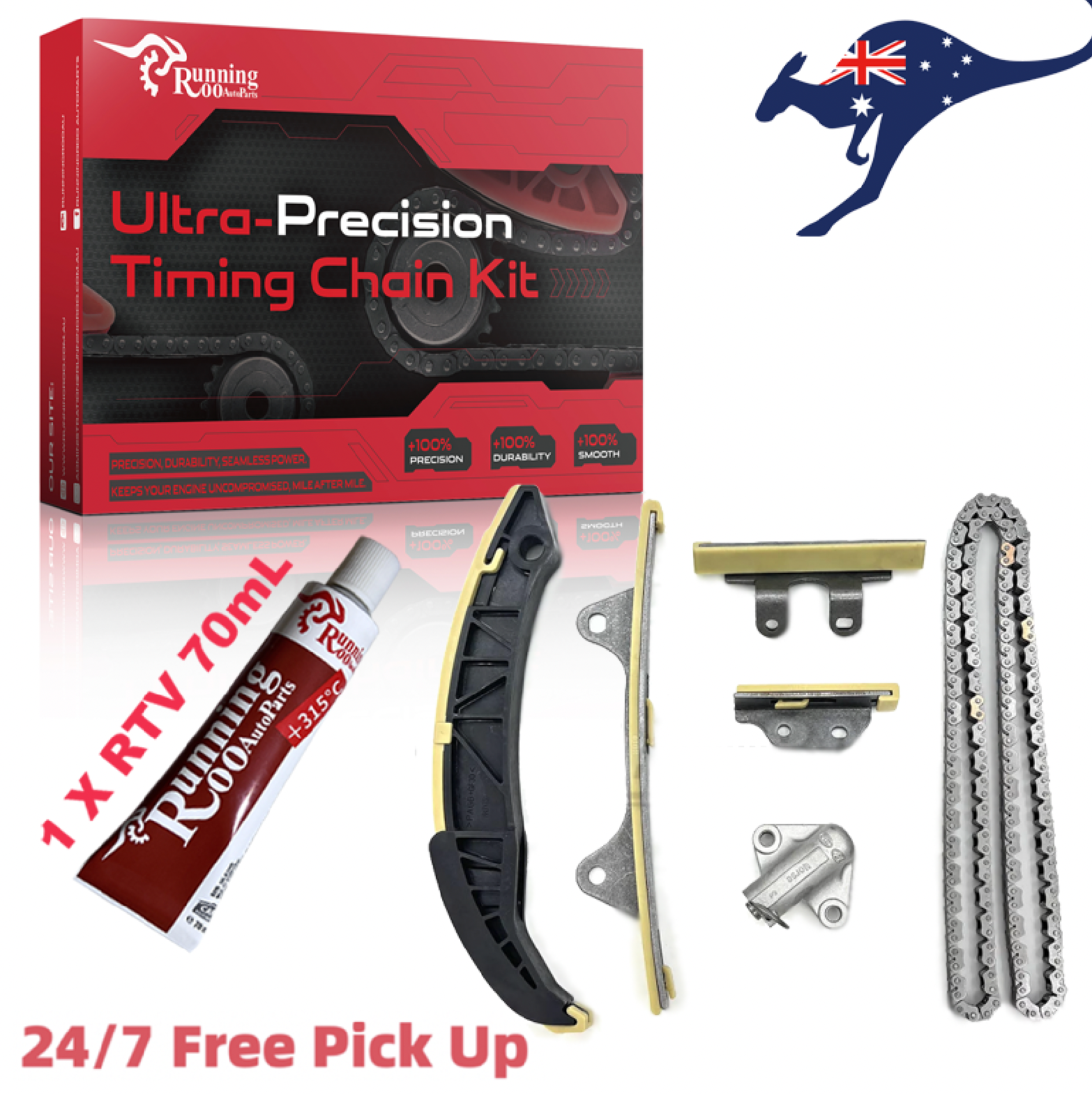 Timing Kit w/75ml RunningRoo RTV for Hyundai i10 i20 Kia Picanto Rio 1.2 1.25L