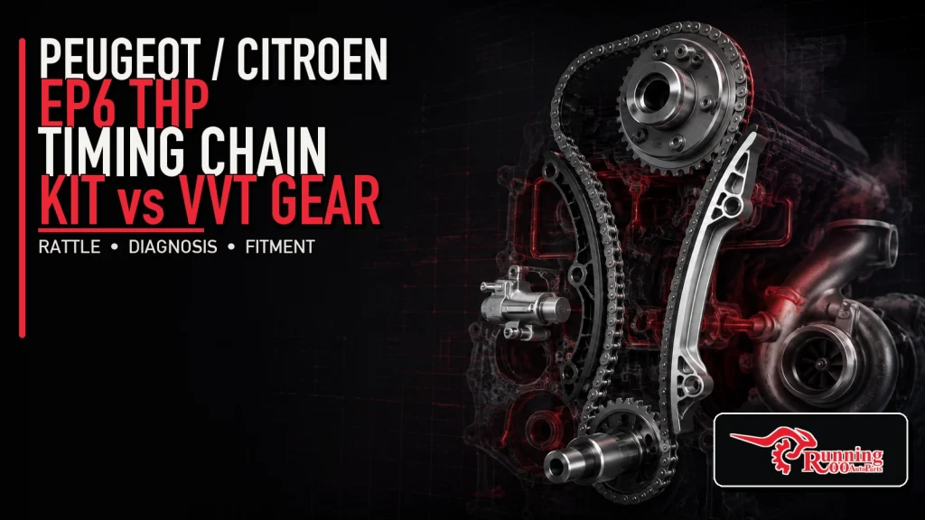 Illustrative Peugeot and Citroën EP6DT THP timing chain and VVT gear guide cover – RunningRoo Auto Parts