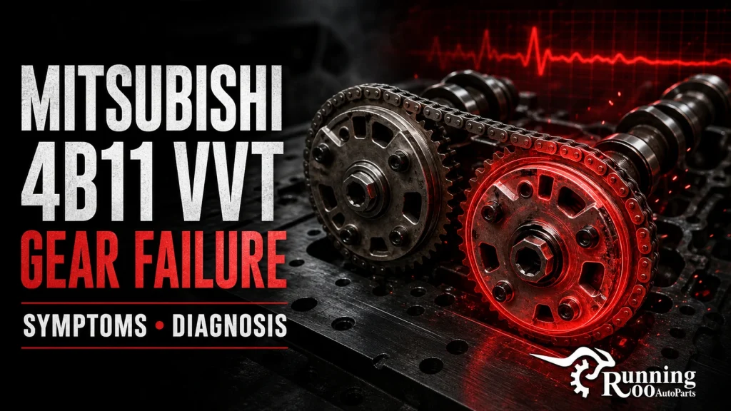 Illustrative Mitsubishi 4B11 MIVEC VVT gear diagnosis and replacement guide
