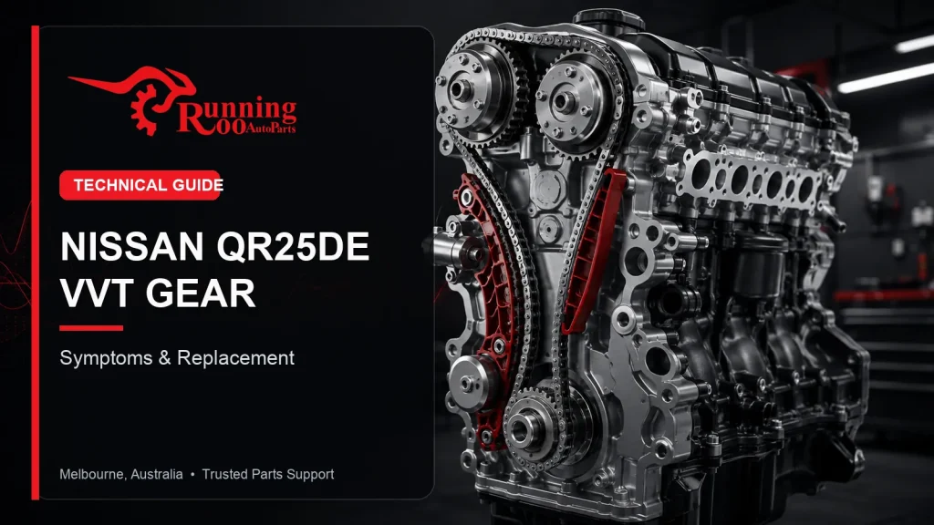 Illustrative Nissan QR25DE camshaft VVT gear technical guide cover – RunningRoo Auto Parts