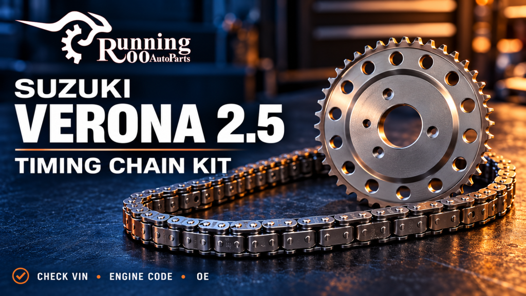 Suzuki Verona 2.5 timing chain kit — RunningRoo editorial cover illustration