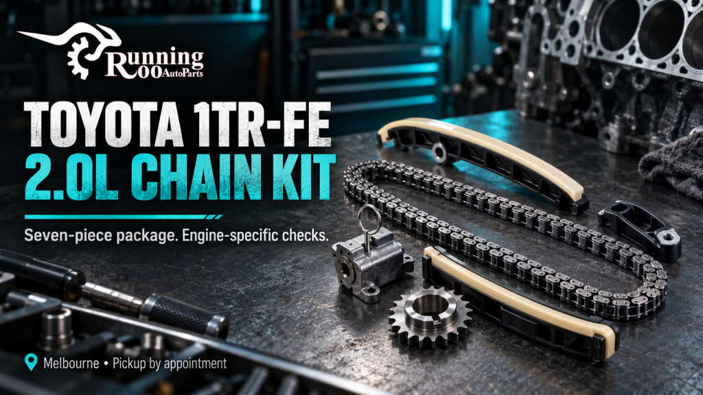 Toyota 1TR-FE Timing Chain Kit: The Seven-Piece 2.0-Litre Package Explained — RunningRoo illustrated guide cover